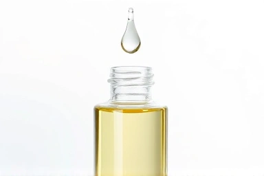 Pure omega-3 oil drop symbolizing freshness and quality.